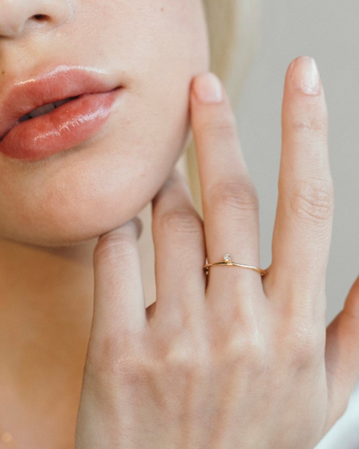 Road Gold Diamond Ring | LECARRE