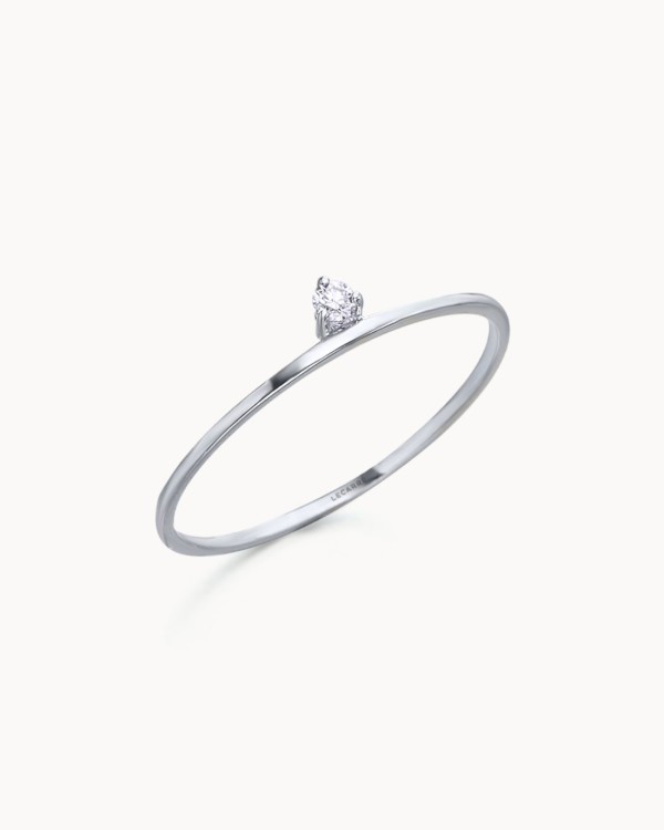 Anillo Road Oro Blanco Diamante | LECARRE