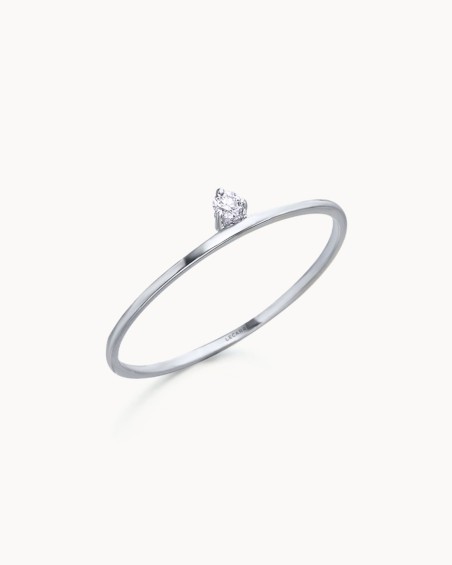 Anillo Road Oro Blanco Diamante | LECARRE