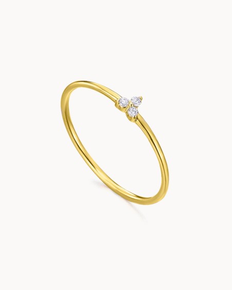 Anel de ouro com três diamantes | LECARRE