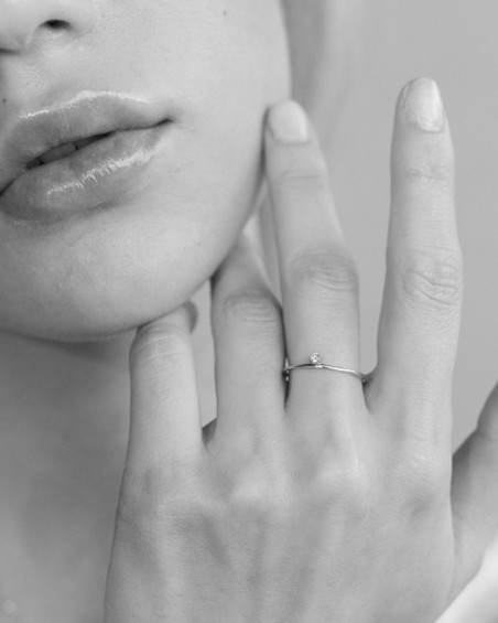 Road White Gold Diamond Ring | LECARRE