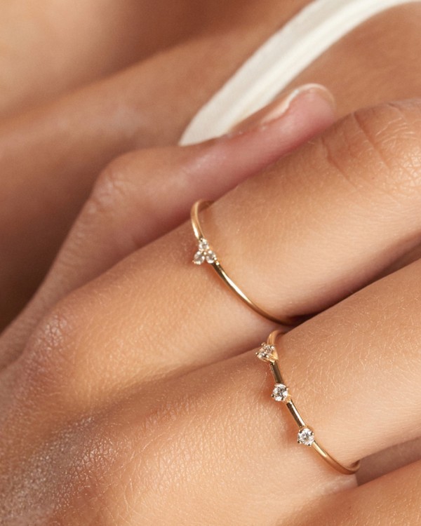 Bague en or trois diamants | LECARRE 2