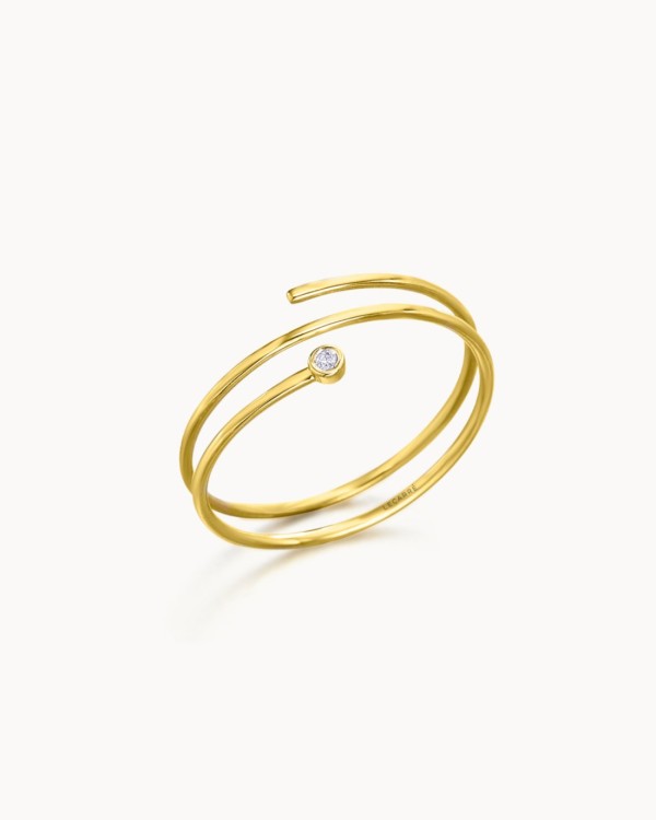 Anillo Espiral Oro Diamante | LECARRE