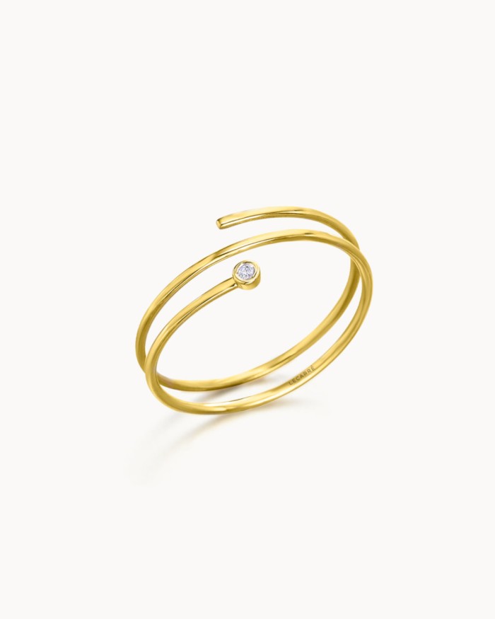 Anillo Espiral Oro Diamante | LECARRE