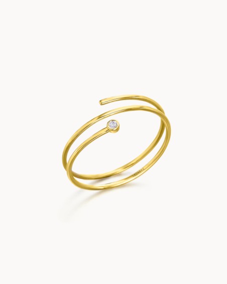Bague spirale en or et diamants | LECARRE
