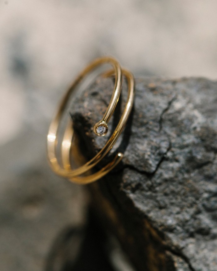 Gull- og diamantspiralring | LECARRE