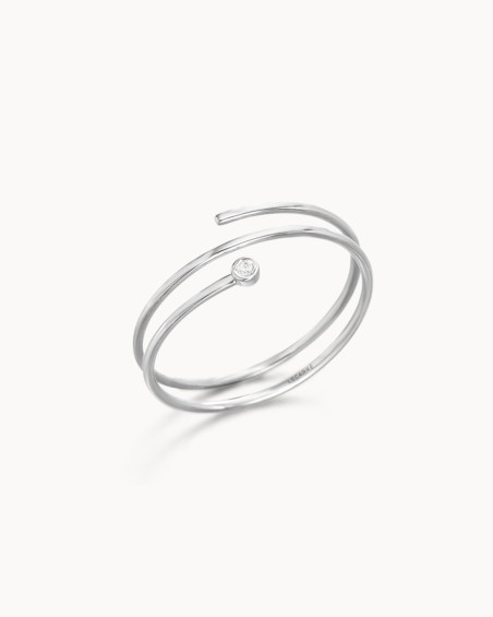 Bague spirale en or blanc et diamants | LECARRE