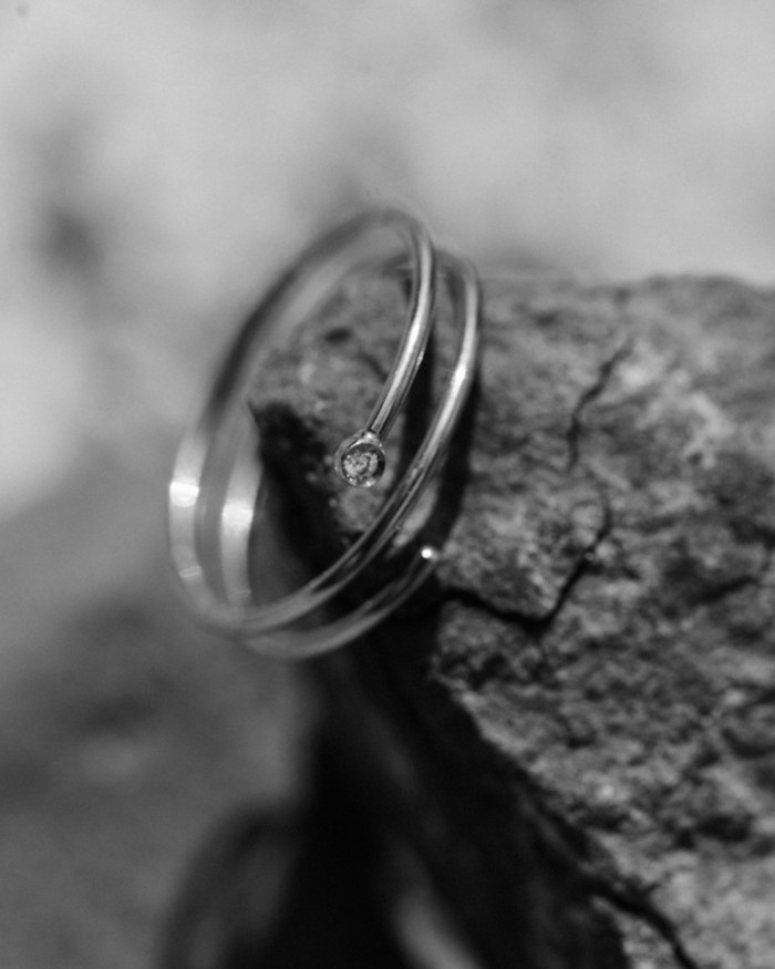 White Gold Diamond Spiral Ring | LECARRE