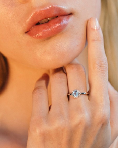 Ocean witgoud met blauwe topaas en diamanten | LECARRE