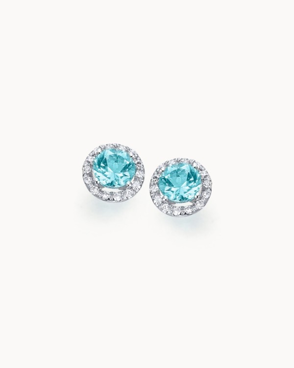 Ocean Earrings White Gold Topaz Diamonds | LECARRE