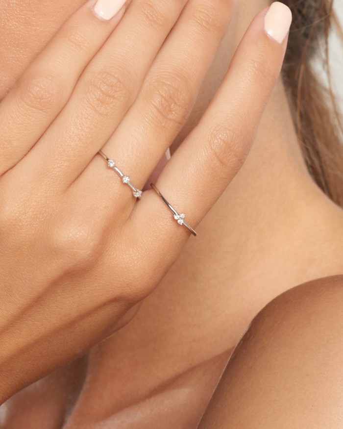 Bague trois diamants en or blanc | LECARRE