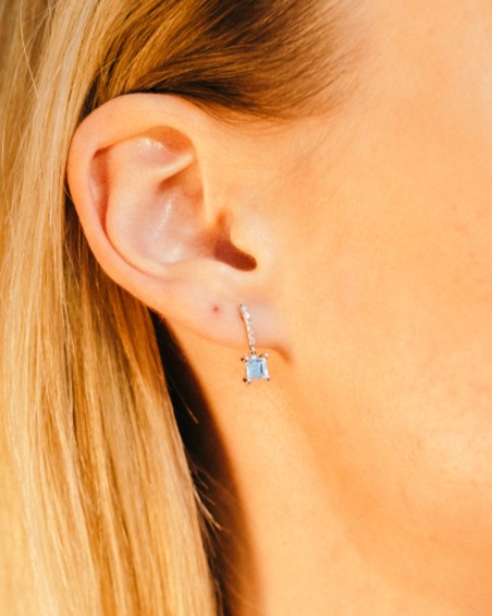 Halbcreolen mit Diamanten und Topas | LECARRE