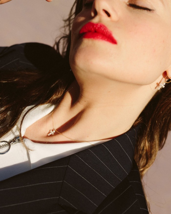 Aros Oro Cruz Perlas | LECARRE