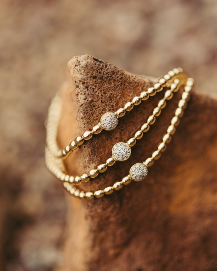 Bransoletka Flexi Gold Circle Diamond | LECARRE