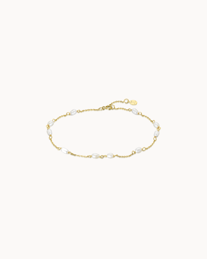 Pulseira de arroz dourada e pérola | LECARRE