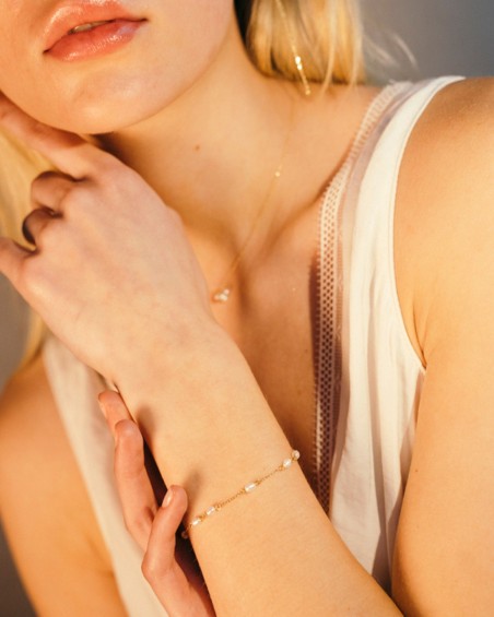 Rice Pearl Gold Bracelet | LECARRE