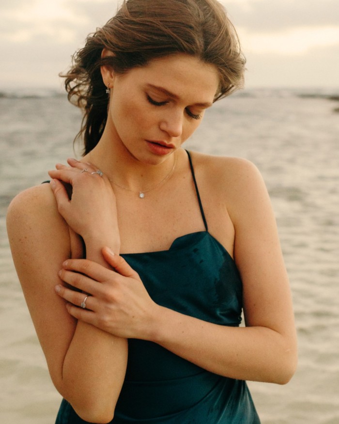 Ocean Pendant White Gold Diamonds & Topaz | LECARRE