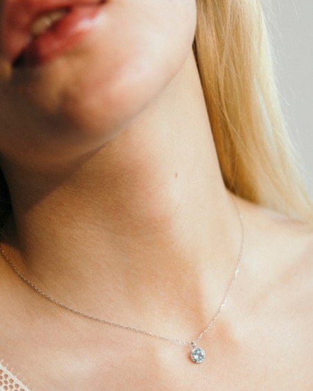 Pingente Ocean em Ouro Branco com Diamantes e Topázios | LECARRE