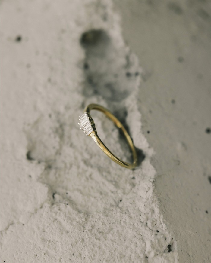Gold Degrade Diamond Baguette Ring | LECARRE
