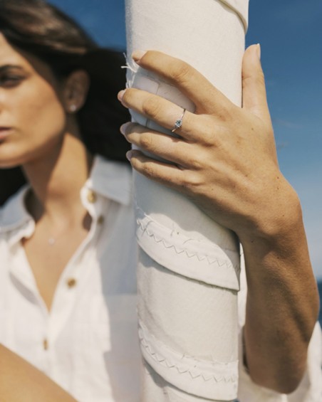 Ocean II-ring i vitt guld, topas och diamanter | LECARRE