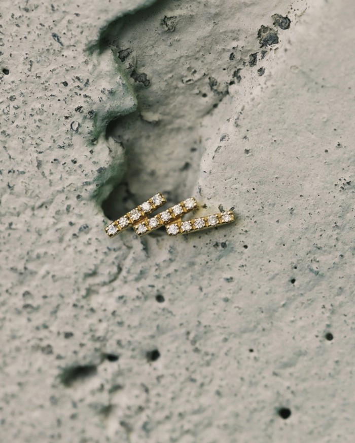 Gold and Diamond Bar Earrings | LECARRE