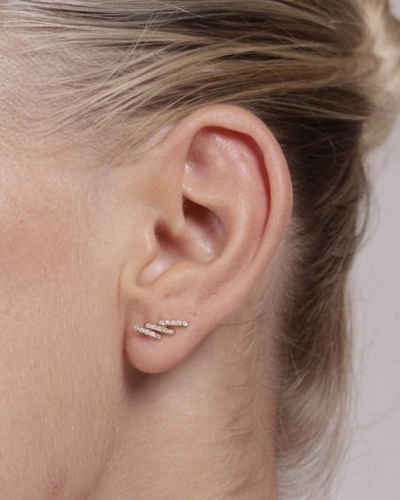 Boucles d'oreilles barrettes en or et diamants | LECARRE
