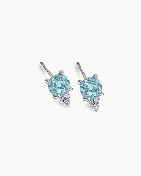 Boucles d'oreilles Ocean II en or blanc, diamants et topaze | LECARRE