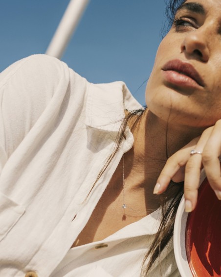 Ocean II Anhänger Weißgold Topas Diamanten | LECARRE