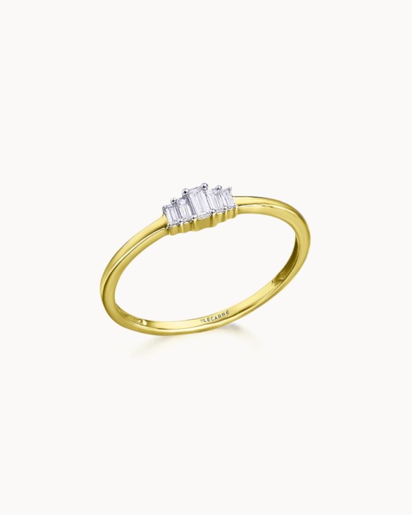 Bague diamant baguette dégradée en or | LECARRE