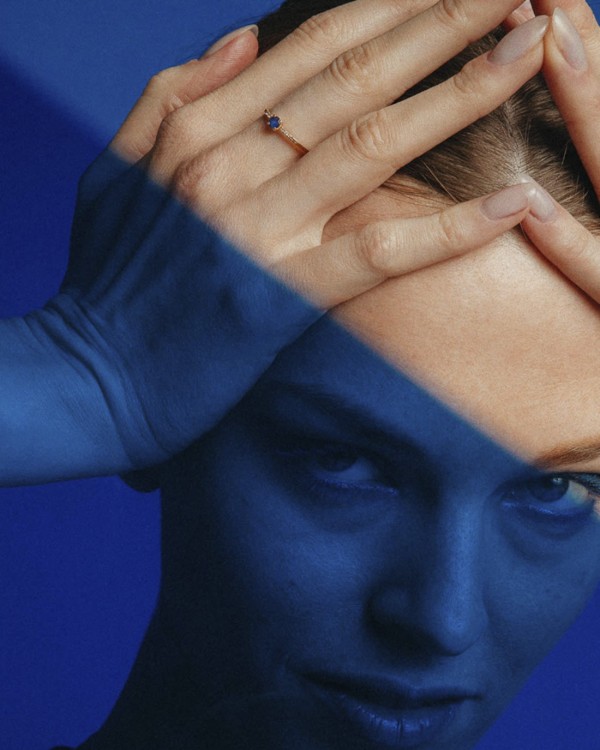 Δαχτυλίδι Colorize Διαμάντι και Ζαφείρι σε Χρυσό Χρώμα | LECARRE 2