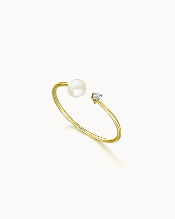 Anillo Purity Oro Diamante Y Perla | LECARRE
