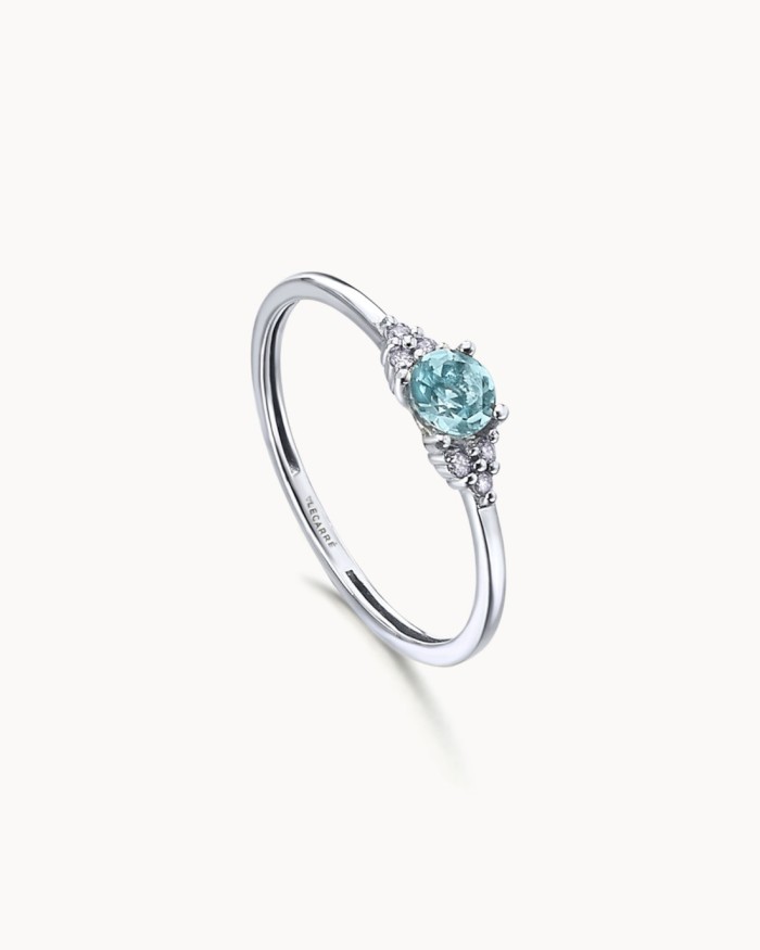 Bague Ocean II en or blanc, topaze et diamants | LECARRE