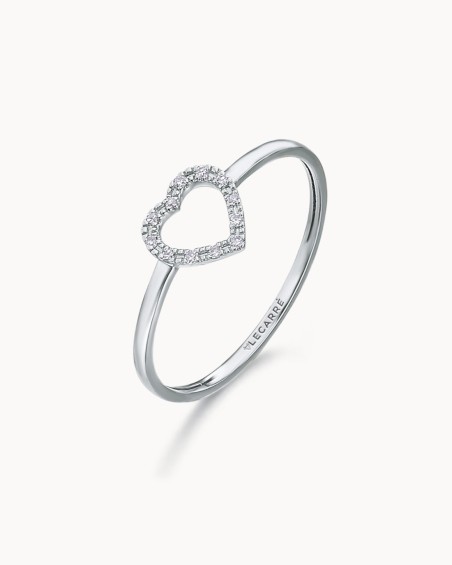Heart Ring White Gold Diamonds | LECARRE