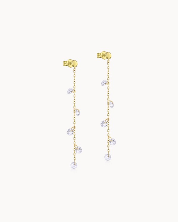 Brincos longos de topázio, em ouro 18k | LECARRE