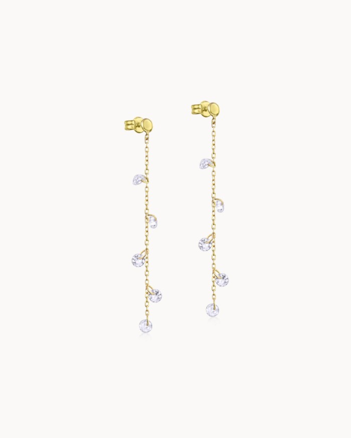 Orecchini lunghi con topazio, realizzati in oro 18k | LECARRE