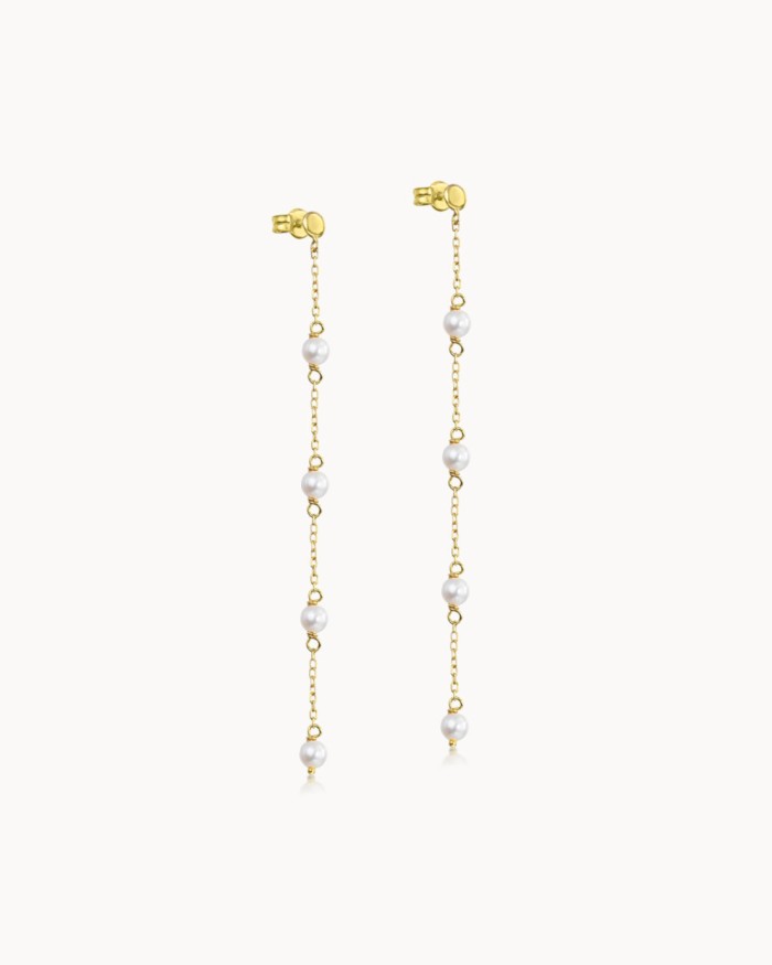 Boucles d'oreilles longues en perles de culture | LECARRE