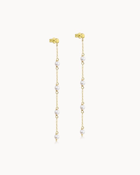 Boucles d'oreilles longues en perles de culture | LECARRE