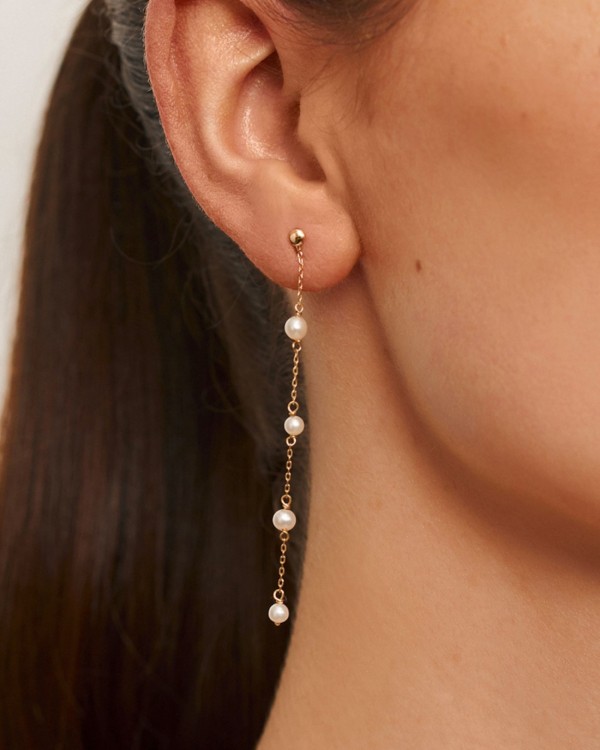 Long Earrings With Cultured Pearls | LECARRE 2