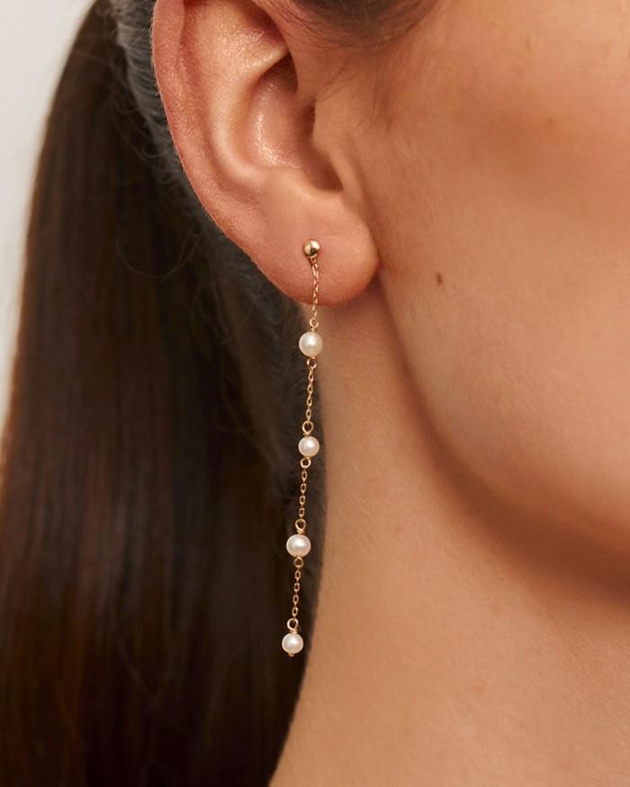 Long Earrings With Cultured Pearls | LECARRE