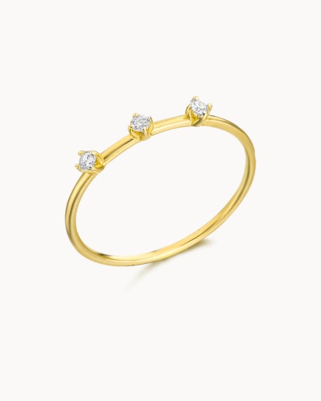 Anel Trinity Gold Diamond | LECARRE