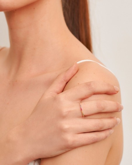 Pierścionek z wielokolorowym topazem | LECARRE