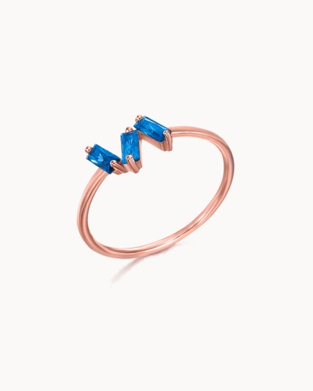 Anel em ouro rosa com topázio de Londres | LECARRE