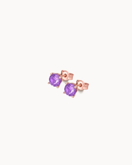 Rose Gold Earrings With Amethysts | LECARRE