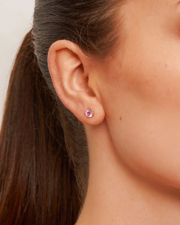 Rose Gold Earrings With Amethysts | LECARRE 2