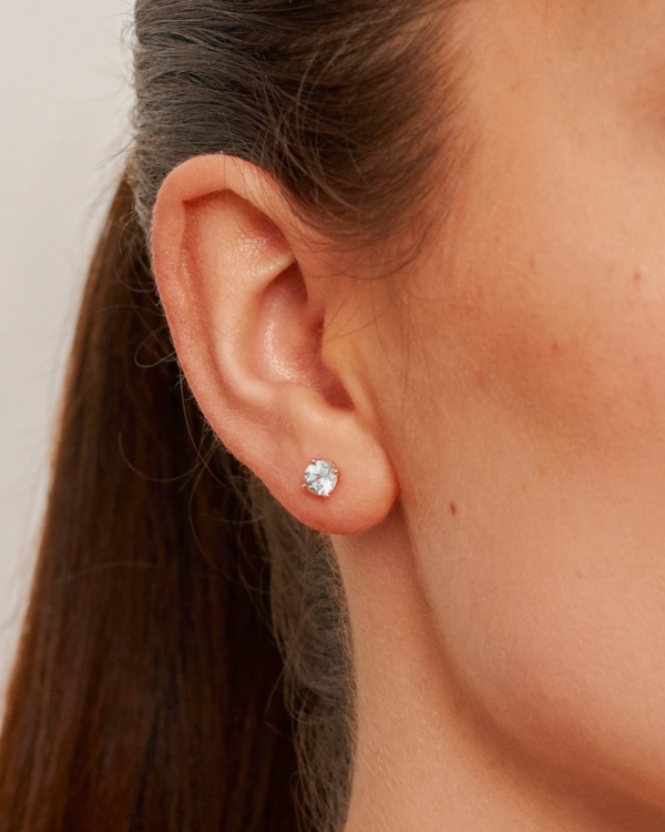 Boucles d'oreilles en or rose et topaze bleu clair | LECARRE 2