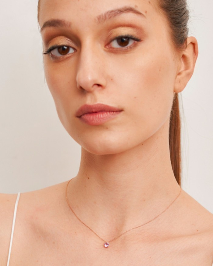 Amethyst And Rose Gold Pendant | LECARRE