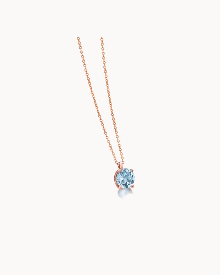 Pendentif en topaze bleu clair et or rose | LECARRE