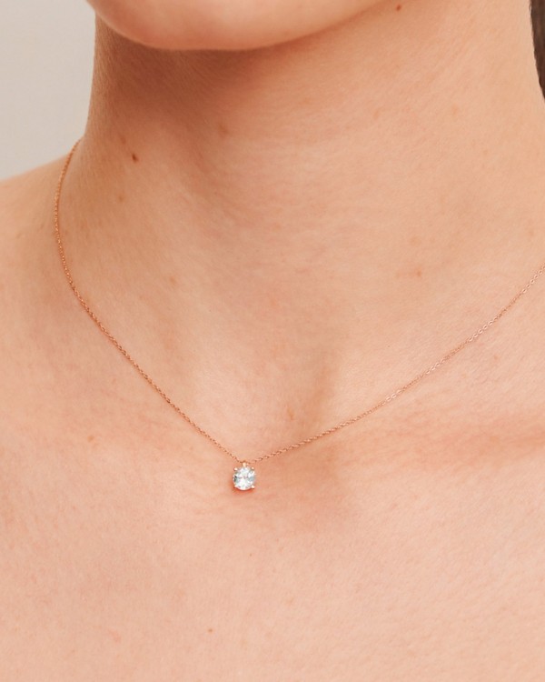 Pendentif en topaze bleu clair et or rose | LECARRE 2