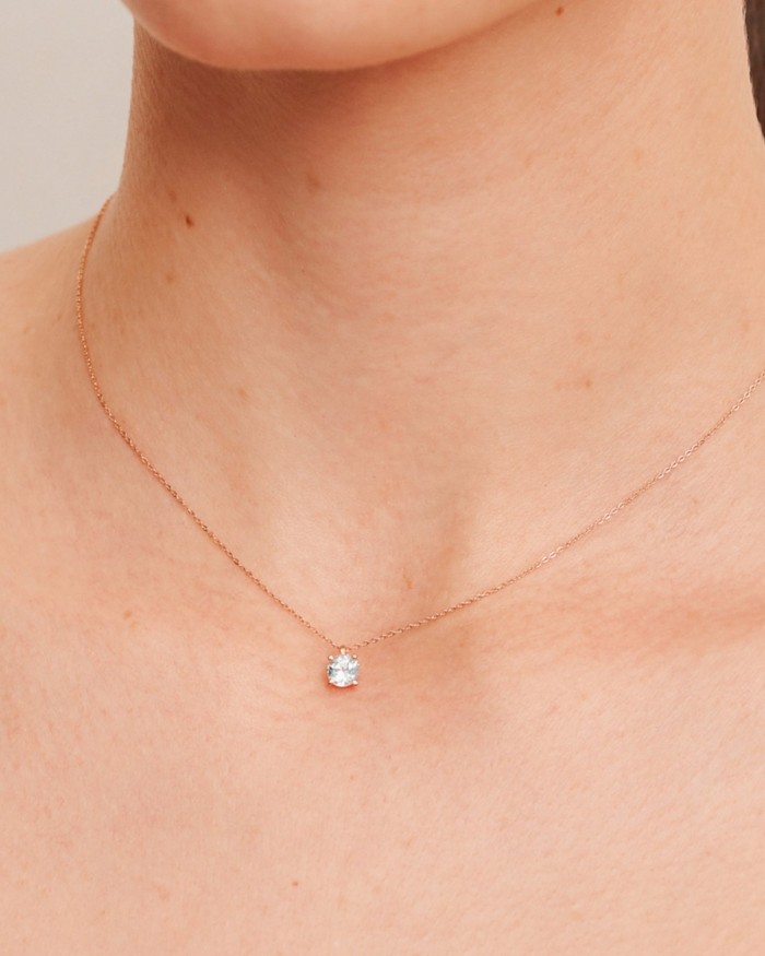 Light Blue Topaz and Rose Gold Pendant | LECARRE