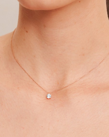 Ciondolo in topazio azzurro e oro rosa | LECARRE